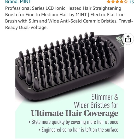 MINT LCD Professional series Ionic Hair Straightener for fine to medium hair - Picture 3 of 15